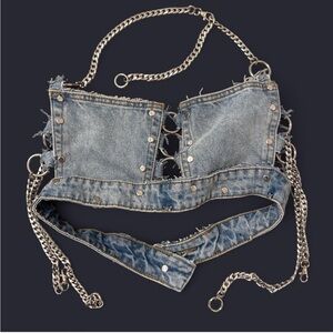 One of a Kind Disco Disiac Denim Top